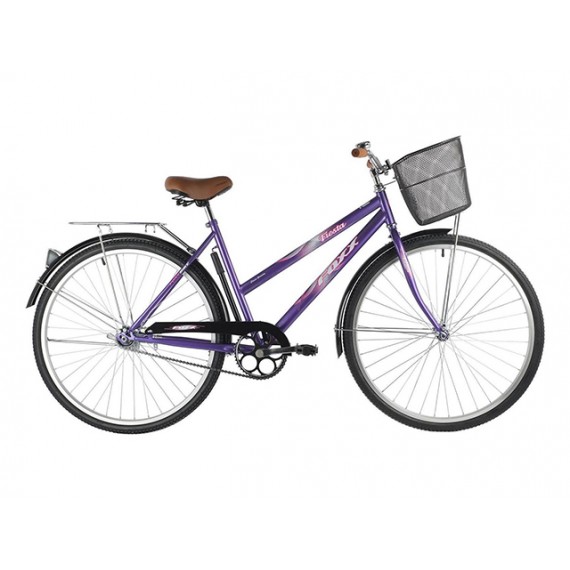 Велосипед FOXX 28" FIESTA фиолетовый, сталь, размер 20" + передняя корозина