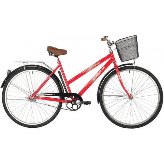 Велосипед FOXX 28" FIESTA красный, сталь, размер 20" + передняя корзина