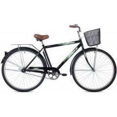 Велосипед FOXX 28" FUSION черный, сталь, размер 20" + передняя корзина	