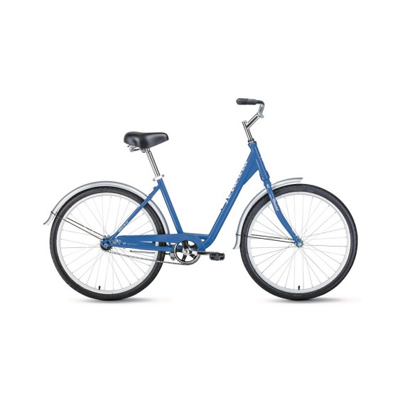 Велосипед FORWARD GRACE 26 1.0 (26" 1 ск. рост 17") 2020-2021, синий/белый, RBKW1C161006