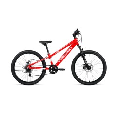 Велосипед FORWARD RISE 24 2.0 disc (24" 7 ск. рост 11") 2020-2021, красный/белый, RBKW1J347010 