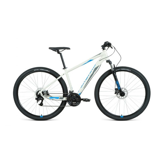 Велосипед FORWARD APACHE 29 3.2 disc (29" 21 ск. рост 19") 2020-2021, серый/синий