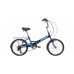 Велосипед NOVATRACK 20" складной, TG 30, синий, 6 скор.Shimano TY-21, тормоз V-brake, багажник						