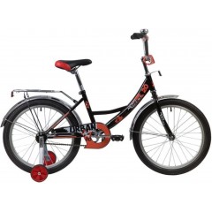 Велосипед NOVATRACK 20" URBAN красный, защита А-тип, тормоз нож., крылья и багажник хром. 203URBAN.R